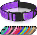 Joytale Reflective Dog Collar,Soft Neoprene Padded Breathable Nylon Pet Collar Adjustable for Small Dogs,Purple,S