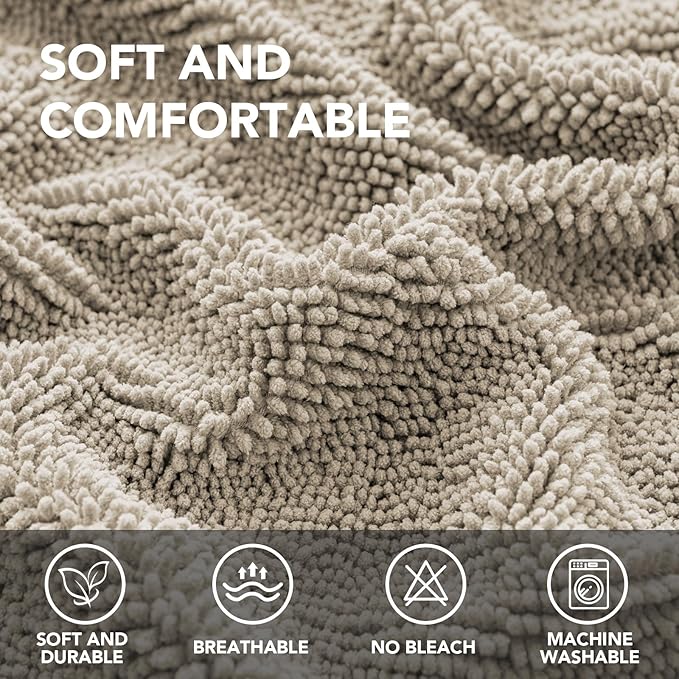 H.VERSAILTEX Non Slip Pet Couch Cover Chenille Dog Bed Protector Thick Soft Sofa Slipcover Pet Friendly Washable Couch Cushion Covers for Pets (52" x 82", Island Fossi)