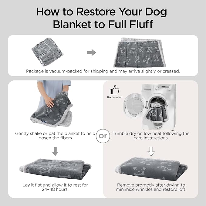 Bedsure Waterproof Dog Blankets for Large Dogs - Soft Print Sherpa Fleece Pet Cat Blanket Washable for Couch Protection, Cozy Plush Reversible Throw Furniture Protector, 40"X50", Beige
