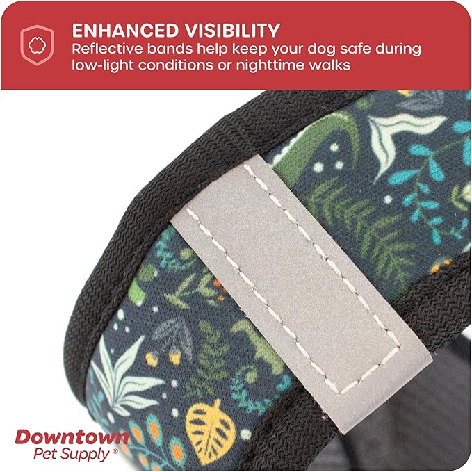 Downtown Pet Supply Step-in Dog Harness – No Pull, Adjustable Padded Mesh with Reflective Trim, Secure Buckle Strap – Comfortable & Breathable Small Dog Harness, XX-Small, Dinosaur