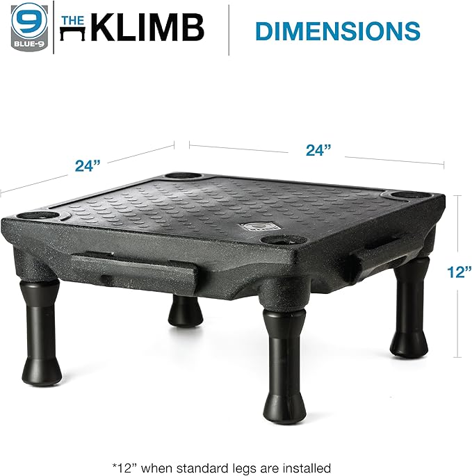 Blue-9 Pet Products KLIMB Dog Training Platform and Agility System, Durable and Portable for Indoor or Outdoor Use, Made in The USA, Black