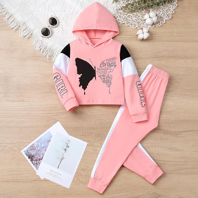 Toddler Baby Girls Clothes Long-sleeve Tie Dye Hoodie Sweatshirt Pants Hooded Outfit Set