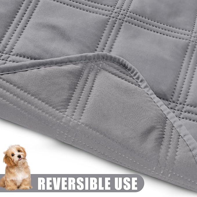 Smiry Waterproof Dog Bed Cover Blanket 40x50, Soft Reversible Pet Blanket, Washable Leakproof Cats Dogs Couch Cover for Sofa, Couch, Furniture, Grey/Grey