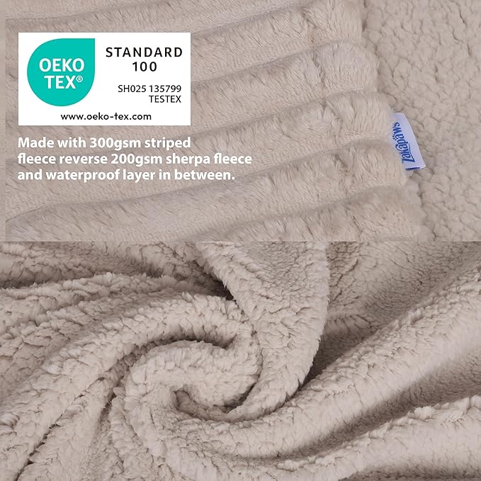 Waterproof Dog Blanket, Soft Fleece Blanket for Couch Protector, Reversible Pet Blankets Furniture Protector Cover for Small Medium Large Dogs Cats (Line, 30"x40")