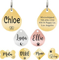 Ultra Joys Dog ID Tag, Custom Dog Tag Personalized Cat Tag, Pet ID Tag, Brushed Stainless Steel Teardrop Dog Tag Gold Large