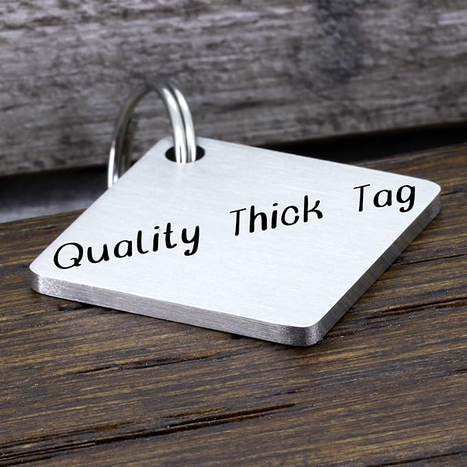 Ultra Joys Stainless Steel Pet ID Tags - Personalized Front and Back Engraving, Customized Dog and Cat Tags, Optional Engraved on Both Sides, Diamond Flower Silver Large