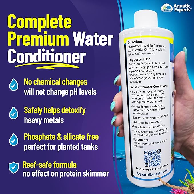 TankFirst Complete Aquarium Water Conditioner - Fish Water Conditioner, Instantly Removes Chlorine, Chloramines, and detoxifies Ammonia from Fish Tank (TankFirst Concentrate, 1 L)