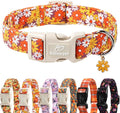 Fall Dog Collar Vintage Daisy Puppy Collar - Hippie Flower Dog Collars Light Comfortable Adjustable Pet Collars for Small Medium Large Girl Boy Dogs XL