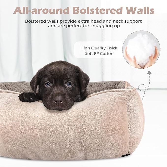 INVENHO XX-Large Dog Bed for Large, Medium, Small Dogs - Rectangle, Washable, Orthopedic, Soft, Calming, Durable Pet Cuddler with Anti-Slip Bottom - XXL (42"x30"x10")