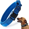 Tactical Dog Collar, Adjustable Military Training Nylon Dog Collar with Control Handle and Heavy Quick-Release Metal Buckle for Small Medium Large Dogs, Dark Blue L