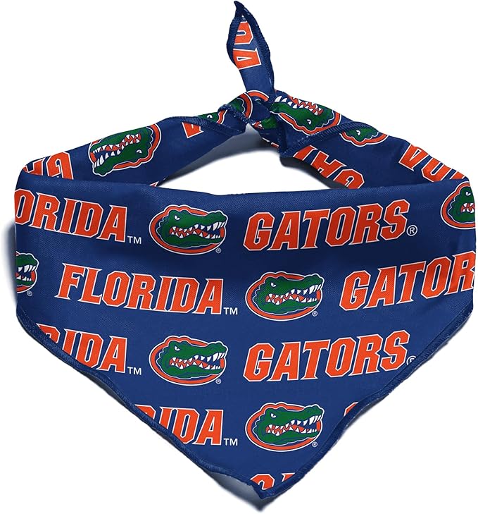 Florida Gators Officially Licensed Bandana for Dogs and Cats | Fits Pets Great Gift Idea | Easy-to-Tie (Small, 13")
