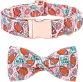 Dog Collar - Rugby with Flower Pet Collar Bows for Dogs Bowtie Pet Collar Adjustable Dog Collar Girl Boy Puppy Collar for Large Dogs