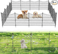 5 Panels No Dig Dog Fence Outdoor for Yard, 24 in(H) X 10 ft(L) Decorative Tall Garden Fence Animal Barrier, Rustproof Metal Wire Garden Edging and Borders, Temporary Fencing Stakes