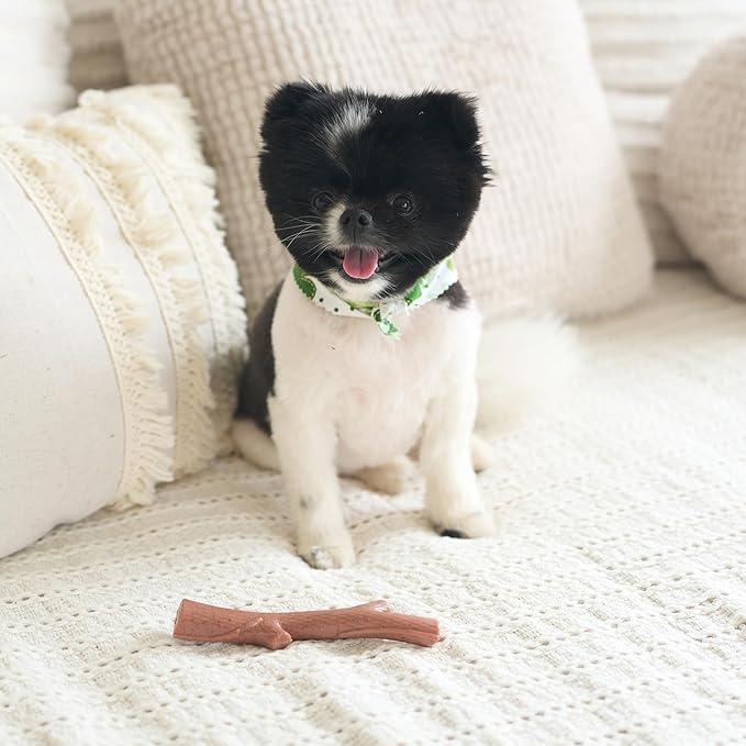 SPOT Bam-Bones Plus Branch -Bamboo Fiber & Nylon, Durable Long Lasting Dog Chew for Aggressive Chewers – Great Toy for Adult Dogs & Teething Puppies Under 60lbs, Non-Splintering, 5.75in, Beef Flavor