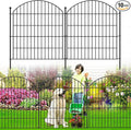 Decorative Garden Fence 32in (H) x24ft (L), 10 Pack No Dig Fence Animal Barrier for Dog, Arched Flower Bed Edging, Wire Border Panel Fencing for Yard Patio Outdoor Decor