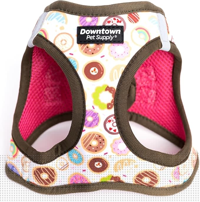 Downtown Pet Supply Step-in Dog Harness – No Pull, Adjustable Padded Mesh with Reflective Trim, Secure Buckle Strap – Comfortable & Breathable Small Dog Harness, X-Large, Donut