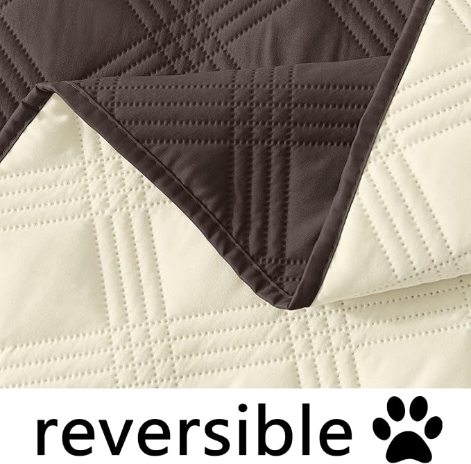 hyha Waterproof Dog Blanket, Reversible Pet Bed Blanket, Soft Sofa Couch Cover for Dogs Washable, Waterproof Pet Couch Covers for Sofa Puppy Cats Furniture Protector(68"x82", Chocolate/Beige)