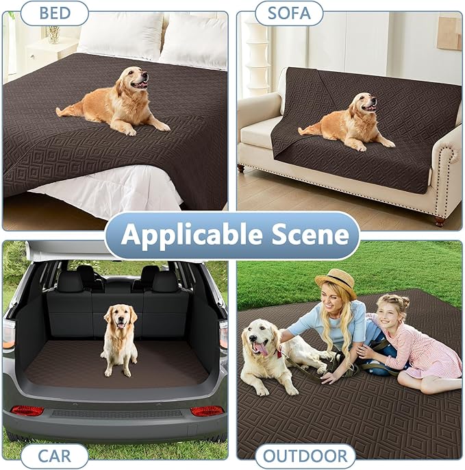 hyha Waterproof Dog Blanket, Soft Dog Bed Cover Pet Blankets, Waterproof Sofa Couch Cover for Dogs Washable, Reversible Pet Couch Covers for Sofa Furniture (68x82 Inch, Chocolate/Chocolate)