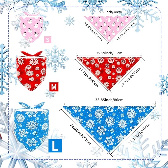 30 Pack Winter Dog Bandanas Bulk for Small Dogs Stitch Edge Dog Bandanas Puppy Cats Scarves Grooming S