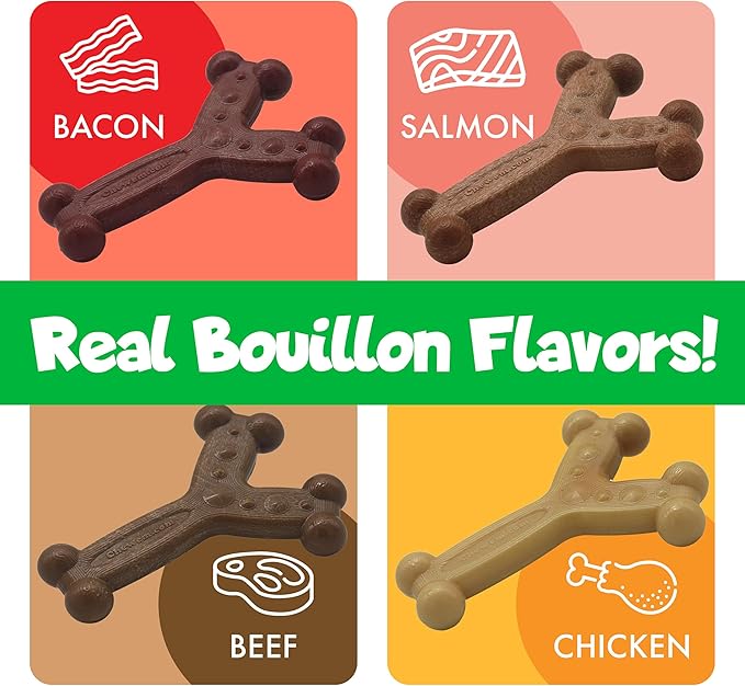 Chew'ems Durable Chew Toys for Small Dogs, Long-Lasting & Flavorful Chew Dog Toys, Small Dog Breeds | Beef-Flavored