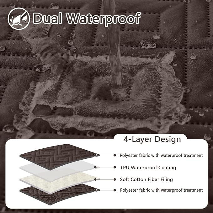 hyha Waterproof Dog Blanket, Soft Dog Bed Cover Pet Blankets, Waterproof Sofa Couch Cover for Dogs Washable, Reversible Pet Couch Covers for Sofa Furniture (40x70 Inch, Chocolate/Chocolate)