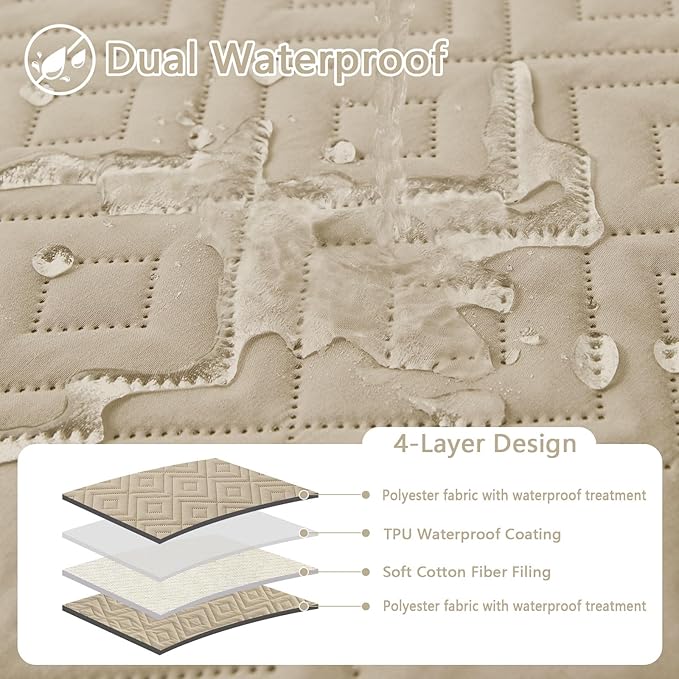 hyha Waterproof Dog Blanket, Soft Dog Bed Cover Pet Blankets, Waterproof Sofa Couch Cover for Dogs Washable, Reversible Pet Couch Covers for Sofa Furniture (40x80 Inch, Taupe/Taupe)