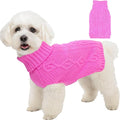 Dog Sweaters for Small Dogs Girl Warm Knit Chihuahua Clothes Pink Dog Clothes Winter Turtleneck Puppy Sweater Doggy Pullover Coat Sleeveless Cat Sweater Pet Outfit(Pink, Small)