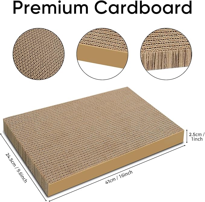 AGYM Cat Scratchers 6 Packs Refill Cat Scratching Pad Cardboard for Indoor Cats and Kitten, All Breeds Cat Scratch Pad Board Easy for Cats to Scratch