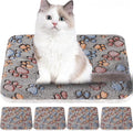 Tuanse 4 Pack Ultra Soft Dog Cat Bed Mat Small Animal Guinea Pig Bed with Cute Print Reversible Fleece Dog Crate Kennel Pad Cozy Washable Thickened Hamster Pet Beds Mat(13 x 19 Inches,Gray)