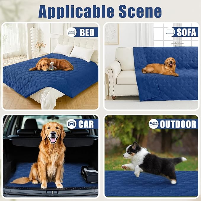 Smiry Waterproof Dog Bed Cover Blanket 30x53, Soft Reversible Pet Blanket, Washable Leakproof Cats Dogs Couch Cover for Sofa, Couch, Furniture, Navy/Navy