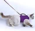 Cat Harness and Leash for Walking Escape Proof Breathable Mesh Fabric, Purple, XX-Large, Adjustable Cat Walking Jackets with Handle, Padded Stylish Cat Vest