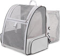 Expandable Cat Backpack Carrier with Breathable Mesh and Removable Pad, Pet Travel Carrier for Cats and Small Dogs up to 20 Lbs, Great for Hiking Camping Outdoor(Beige)
