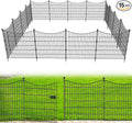 15 Panels Decorative Garden Fence with Gate, 32 in(H) X 35.4 ft(L) No Dig Dog Fence Animal Barrier Outdoor for Yard, Rustproof Metal Garden Edging and Borders, Temporary Fencing Stakes