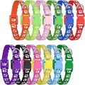 12 Pack Puppy Collars for Litter, Adjustable Puppy ID Collars Soft Nylon Whelping Collars for Newborn Litter Pets