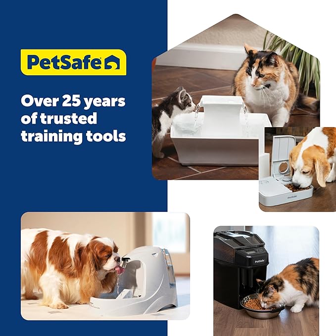 PetSafe Viva Pet Fountain - Encourages Healthy Hydration - Automatic Water Dispenser with Double Filtration - Ultra Quiet Water Fountain - Easy to Assemble - Dishwasher Safe - Stainless Steel - 140 oz