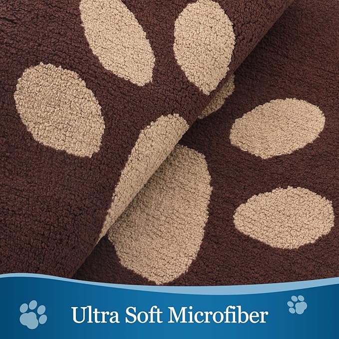 Buganda Dog Door Mat for Muddy Paws, Absorbent Dirt Trapper Washable Indoor Doormats, Non Slip Low-Profile Mud Mat for Dogs, Front Entrance Doormat for Inside Floor (36x24 Inches, Brown)