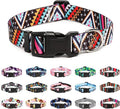 Mercano Adjustable Dog Collar - Special Design Patterns, Soft Nylon Comfortable Durable Pet Collar for Small Medium Large Dogs (M, Ethnic Pink)