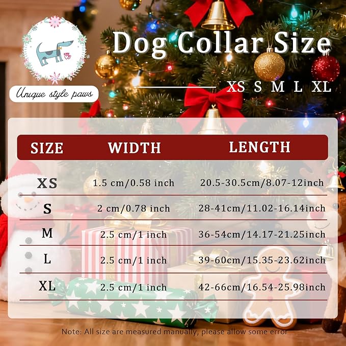Christmas Dog Collar, Unique Style Paws Santa Claus Dog Collar for Christmas Comfortable Red Pet Collar with Lightweight Plastic Buckle for Holiday, Fancy Dog Gift