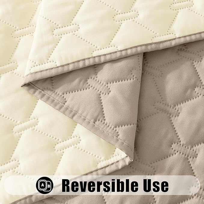 Smiry Waterproof Dog Bed Cover Blanket, Soft Reversible Pet Blanket, Washable Leakproof Cats Dogs Couch Cover for Sofa, Couch, Furniture (82x102 Inch, Taupe/Beige)