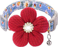 Medium Dog Collar with Flower, Dog Collars for Medium Dogs Collar for Girl Cute Dog Collar with Bell, Adjustable Length