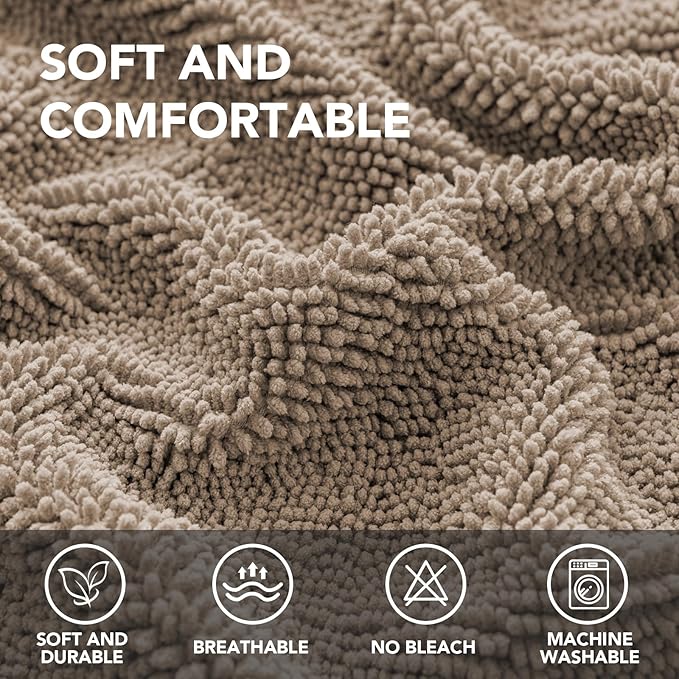H.VERSAILTEX Non Slip Pet Couch Cover Chenille Dog Bed Protector Thick Soft Sofa Slipcover Pet Friendly Washable Couch Cushion Covers for Pets (52" x 82", Sand)