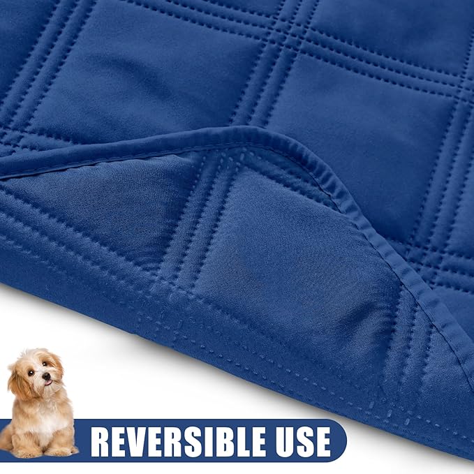 Smiry Waterproof Dog Bed Cover Blanket 40x80, Soft Reversible Pet Blanket, Washable Leakproof Cats Dogs Couch Cover for Sofa, Couch, Furniture, Navy/Navy