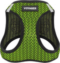 Best Pet Supplies - All Weather Mesh/Plush, Reflective, No Pull Harness for Small, Medium Dogs, Cats - Secure with Hook & Loop Fastener, Buckle, Double D-Rings - Lime Green 2-Tone, XS
