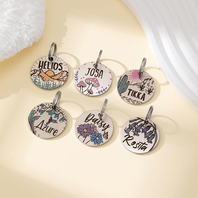MYXGY Dog Tags Personalized, Engraved Dog Tags with Colored Printing for Pets, Dog Name tag with deep Engraving, Custom pet ID Tags, Customizable cat Collar Holder tag (Bird), XDT001