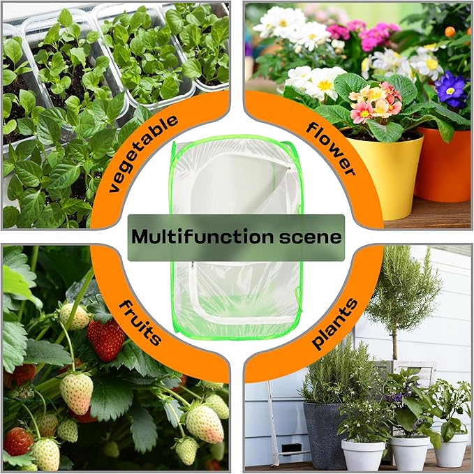 Mesh Plant Tent Enclosure, Pop-Up Cage Plant Cover, Outdoor Garden Protection Guard for Pests, Bird, Pest (16 x 16 x 24 Inches)