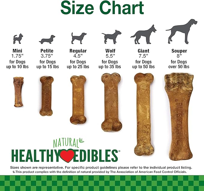 Nylabone Healthy Edibles Natural Dog Chews Long Lasting Bacon Flavor Treats for Dogs, X-Large/Souper (1 Count)