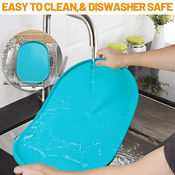 Hubulk 100% Waterproof Silicone Pet Feeding Mat with Raised Edge for Food and Water, Dog Bowl Mats, Cat Bowls Placemat with High Lip Protects Floor for Cats and Dogs (Teal, 32" L x 24" W)