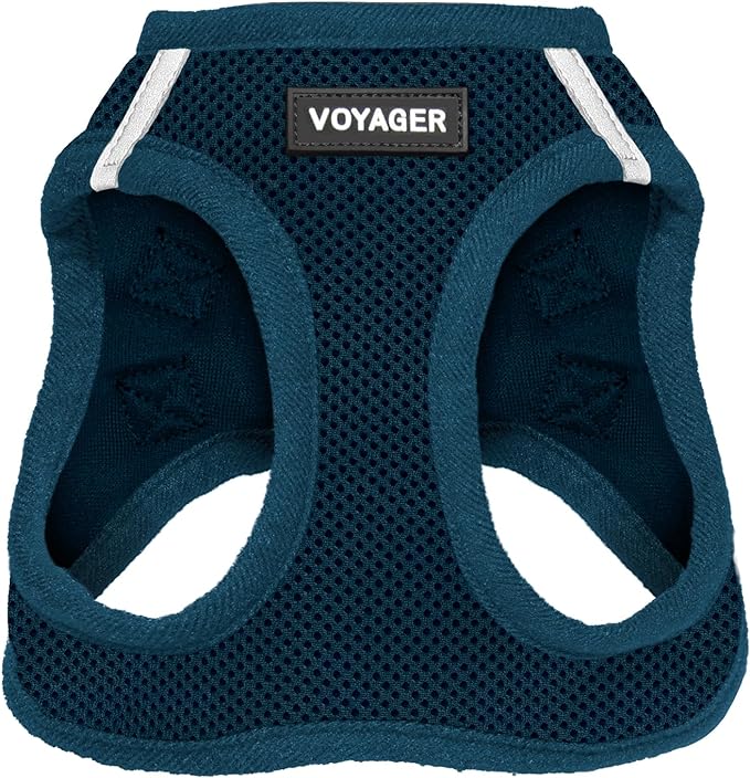 Best Pet Supplies Voyager Step-in Air Harness - All Weather Mesh, Reflective, No Pull Harness for Dogs, Cats - Secure with Hook & Loop Fastener, Buckle, Double D-Rings - Blue, XS