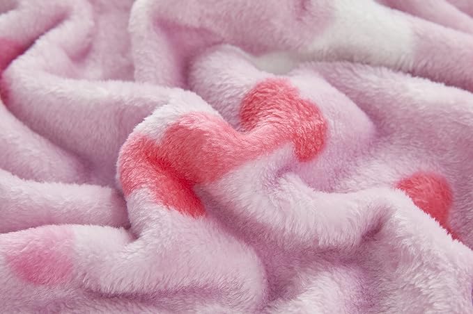 Allisandro Luxurious Dog Blanket, 350 GSM Super Fuzzy Microplush Fleece Pet Blankets for Small Medium Large Dogs and Cats, Pink Bone, 64 × 40 Inches