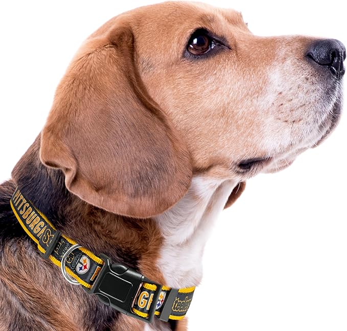Pets First NFL Pittsburgh Steelers Licensed PET COLLAR, Extra Large - Heavy-Duty, Strong, and Durable Dog Collar. Available in 31 Football Teams and 4 Sizes